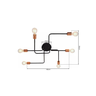 Lustre Pendente Sputnik Moderno Aranha 6 Braços Retrô Preto Cobre Sala Quarto Cozinha Inl67 - 4