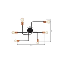 Ver imagem 4 de Lustre Pendente Sputnik Moderno Aranha 6 Braços Retrô Preto Cobre Sala Quarto Cozinha Inl67