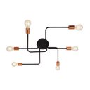 Ver imagem 1 de Lustre Pendente Sputnik Moderno Aranha 6 Braços Retrô Preto Cobre Sala Quarto Cozinha Inl67