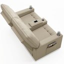 Ver imagem 4 de Poltrona de Cinema Reclinável 2 Lugares Baú Usb Mallie Fh9 Veludo Bege - Mpozenato