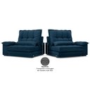 Ver imagem 7 de Sofá Bergamo 2,90m Assento Retrátil e Reclinável Velosuede Petróleo - Netsofás