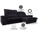 Ver imagem 6 de Sofá Bergamo 2,90m Assento Retrátil e Reclinável Velosuede Preto - Netsofás
