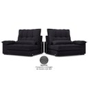 Ver imagem 7 de Sofá Bergamo 2,90m Assento Retrátil e Reclinável Velosuede Preto - Netsofás