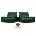 Ver imagem 7 de Sofá Bergamo 2,90m Assento Retrátil e Reclinável Velosuede Verde - Netsofás