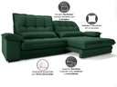 Ver imagem 6 de Sofá Bergamo 2,30m Assento Retrátil e Reclinável Velosuede Verde - Netsofás