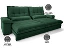 Ver imagem 3 de Sofá Bergamo 2,30m Assento Retrátil e Reclinável Velosuede Verde - Netsofás