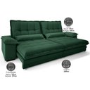 Ver imagem 3 de Sofá Bergamo 2,30m Assento Retrátil e Reclinável Velosuede Verde - Netsofás