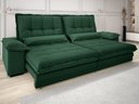 Ver imagem 1 de Sofá Bergamo 2,30m Assento Retrátil e Reclinável Velosuede Verde - Netsofás