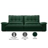 Sofá Bergamo 2,30m Assento Retrátil e Reclinável Velosuede Verde - Netsofás - 4