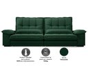 Ver imagem 4 de Sofá Bergamo 2,30m Assento Retrátil e Reclinável Velosuede Verde - Netsofás