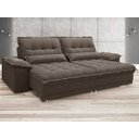 Ver imagem 2 de Sofá Bergamo 2,50M Assento Retrátil e Reclinável Velosuede Marrom - NetSofás