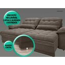 Ver mais imagens de Sofá Bergamo 2,50M Assento Retrátil e Reclinável Velosuede Marrom - NetSofás