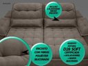 Ver imagem 3 de Sofá Bergamo 2,50M Assento Retrátil e Reclinável Velosuede Marrom - NetSofás