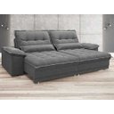 Ver imagem 2 de Sofá Bergamo 2,50M Assento Retrátil e Reclinável Velosuede Grafite - NetSofás