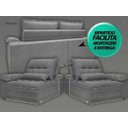 Ver imagem 7 de Sofá Bergamo 2,50M Assento Retrátil e Reclinável Velosuede Grafite - NetSofás