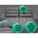 Ver imagem 3 de Sofá Bergamo 2,50M Assento Retrátil e Reclinável Velosuede Grafite - NetSofás