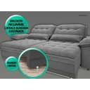Ver mais imagens de Sofá Bergamo 2,50M Assento Retrátil e Reclinável Velosuede Grafite - NetSofás