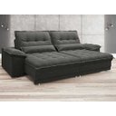 Ver imagem 2 de Sofá Bergamo 2,50M Assento Retrátil e Reclinável Velosuede Cinza - Netsofás