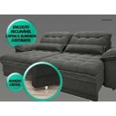 Ver mais imagens de Sofá Bergamo 2,50M Assento Retrátil e Reclinável Velosuede Cinza - Netsofás