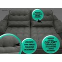 Ver imagem 3 de Sofá Bergamo 2,50M Assento Retrátil e Reclinável Velosuede Cinza - Netsofás