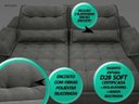 Ver imagem 3 de Sofá Bergamo 2,50M Assento Retrátil e Reclinável Velosuede Cinza - Netsofás