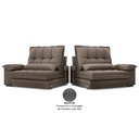 Ver imagem 7 de Sofá Bergamo 2,30m Assento Retrátil e Reclinável Velosuede Marrom - Netsofás