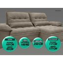 Ver imagem 4 de Sofá Bergamo 2,50M Assento Retrátil e Reclinável Velosuede Capuccino - NetSofás