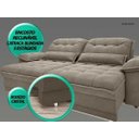 Ver mais imagens de Sofá Bergamo 2,50M Assento Retrátil e Reclinável Velosuede Capuccino - NetSofás