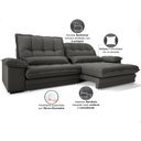 Ver imagem 6 de Sofá Bergamo 2,90m Assento Retrátil e Reclinável Velosuede Cinza - Netsofás