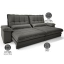 Ver imagem 3 de Sofá Bergamo 2,90m Assento Retrátil e Reclinável Velosuede Cinza - Netsofás