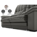 Ver imagem 5 de Sofá Bergamo 2,90m Assento Retrátil e Reclinável Velosuede Cinza - Netsofás