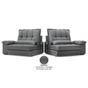 Ver imagem 7 de Sofá Bergamo 2,90m Assento Retrátil e Reclinável Velosuede Grafite - Netsofás