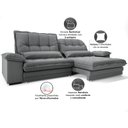 Ver imagem 6 de Sofá Bergamo 2,90m Assento Retrátil e Reclinável Velosuede Grafite - Netsofás