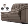 Sofá Bergamo 2,90m Assento Retrátil e Reclinável Velosuede Marrom - Netsofás - 5