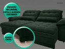 Ver mais imagens de Sofá Bergamo 2,50M Assento Retrátil e Reclinável Velosuede Verde - NetSofás