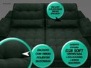 Ver imagem 3 de Sofá Bergamo 2,50M Assento Retrátil e Reclinável Velosuede Verde - NetSofás