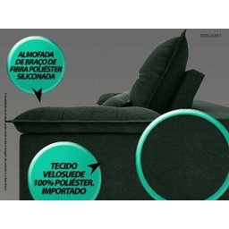 Sofá Bergamo 2,50M Assento Retrátil e Reclinável Velosuede Verde - NetSofás - 5