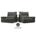 Ver imagem 7 de Sofá Bergamo 2,10m Assento Retrátil e Reclinável Velosuede Cinza - Netsofás