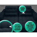 Ver imagem 4 de Sofá Bergamo 2,30M Assento Retrátil e Reclinável Velosuede Petróleo - NetSofás