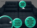 Ver imagem 4 de Sofá Bergamo 2,30M Assento Retrátil e Reclinável Velosuede Petróleo - NetSofás