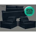 Ver imagem 6 de Sofá Bergamo 2,30M Assento Retrátil e Reclinável Velosuede Petróleo - NetSofás