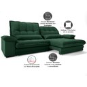 Ver imagem 6 de Sofá Bergamo 2,10m Assento Retrátil e Reclinável Velosuede Verde - Netsofás