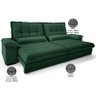 Sofá Bergamo 2,10m Assento Retrátil e Reclinável Velosuede Verde - Netsofás - 3