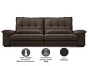 Ver imagem 4 de Sofá Bergamo 2,30m Assento Retrátil e Reclinável Velosuede Chocolate - Netsofás