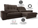 Ver imagem 6 de Sofá Bergamo 2,30m Assento Retrátil e Reclinável Velosuede Chocolate - Netsofás