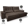 Sofá Bergamo 2,30m Assento Retrátil e Reclinável Velosuede Chocolate - Netsofás - 3
