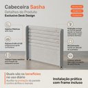 Ver imagem 3 de Cabeceira Estofada para Cama Box Casal Padrão Sasha 140cm Moderna Bouclê Cinza Claro - Desk Design