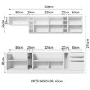 Ver imagem 4 de Armário de Cozinha Completa 300cm Branco Veludo Lux da Sabrina Madesa