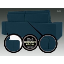 Sofá Omega 2,30M Assento Retrátil e Reclinável Velosuede NetSofás - 5