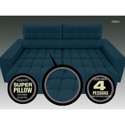 Sofá Omega 2,30M Assento Retrátil e Reclinável Velosuede NetSofás - 3